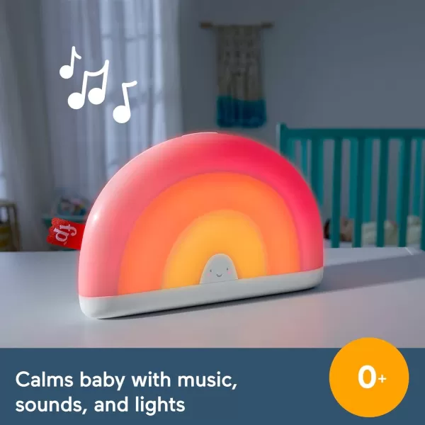 FisherPrice Baby Toy Soothe ampamp Glow Rainbow Sound Machine Soother with Music Lights ampamp Timers for Newborns Ages 0 MonthsSmall