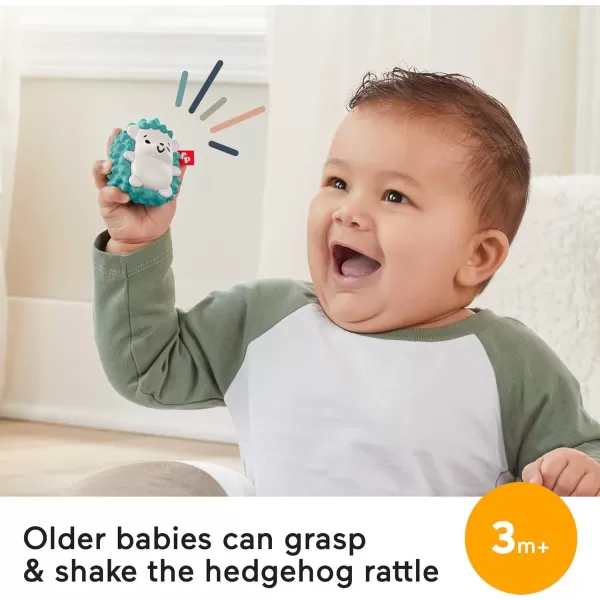 FisherPrice Baby Toy Tummy Time Fawn Wedge AnimalThemed Support with Mirror Teether ampamp Rattle for Developmental Play Newborns Ages 0 Months