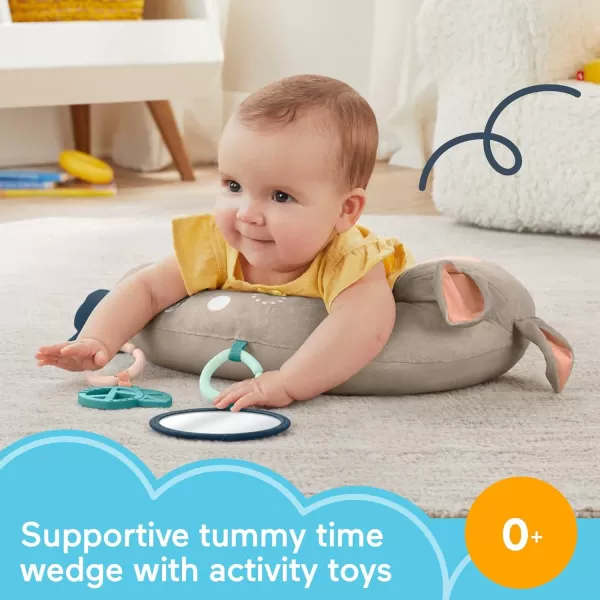 FisherPrice Baby Toy Tummy Time Fawn Wedge AnimalThemed Support with Mirror Teether ampamp Rattle for Developmental Play Newborns Ages 0 Months