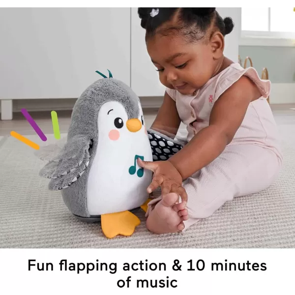 FisherPrice Baby Tummy Time Toy Flap ampamp Wobble Penguin Plush with Music ampamp Motion for Sensory Play Newborns Ages 0 MonthsModern