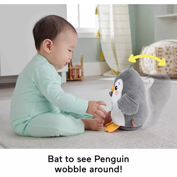 FisherPrice Baby Tummy Time Toy Flap ampamp Wobble Penguin Plush with Music ampamp Motion for Sensory Play Newborns Ages 0 MonthsModern