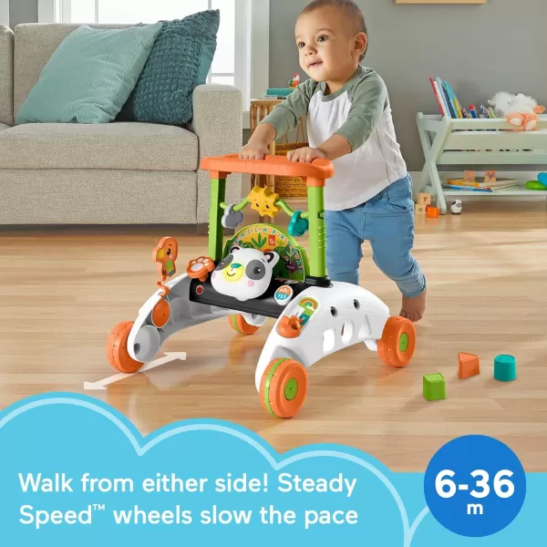 FisherPrice Baby ampamp Toddler Toy 2Sided Steady Speed Panda Walker with Smart Stages Learning ampamp Blocks for Ages 6 MonthsPanda Walker