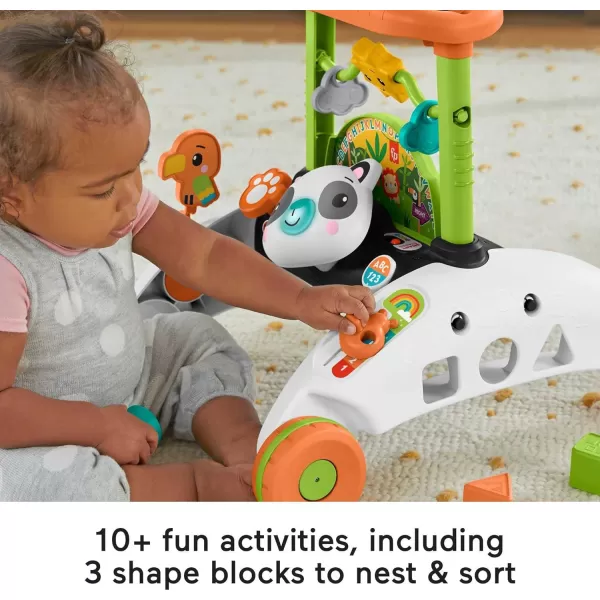 FisherPrice Baby ampamp Toddler Toy 2Sided Steady Speed Panda Walker with Smart Stages Learning ampamp Blocks for Ages 6 MonthsPanda Walker