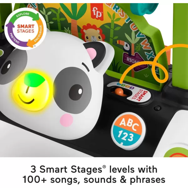 FisherPrice Baby ampamp Toddler Toy 2Sided Steady Speed Panda Walker with Smart Stages Learning ampamp Blocks for Ages 6 MonthsPanda Walker
