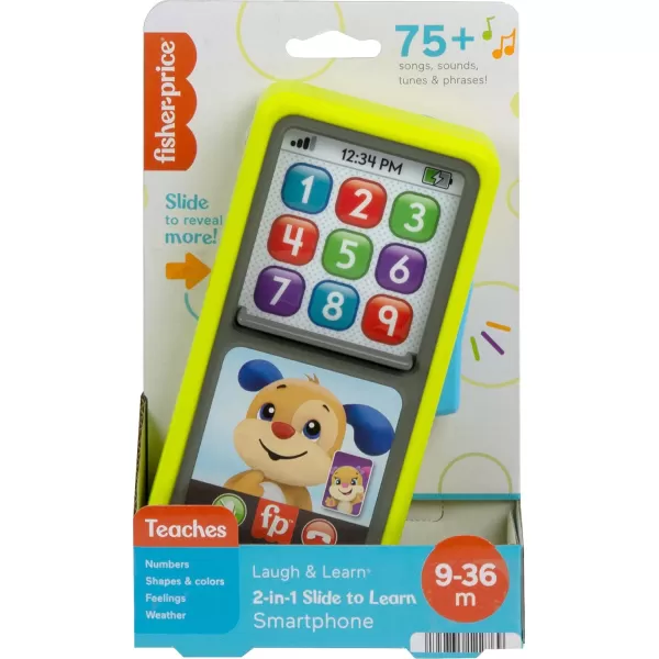 FisherPrice Baby ampamp Toddler Toy Laugh ampamp Learn 2in1 Slide to Learn Smartphone with Lights ampamp Music for Infants Ages 9 MonthsGreen