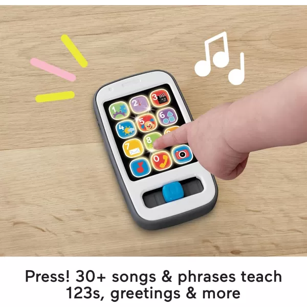 FisherPrice Baby ampamp Toddler Toy Laugh ampamp Learn 2in1 Slide to Learn Smartphone with Lights ampamp Music for Infants Ages 9 MonthsWhite