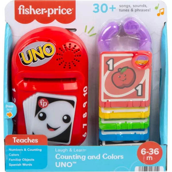 FisherPrice Baby ampamp Toddler Toy Laugh ampamp Learn Counting and Colors UNO with Educational Music ampamp Lights for Infants Ages 6 Months