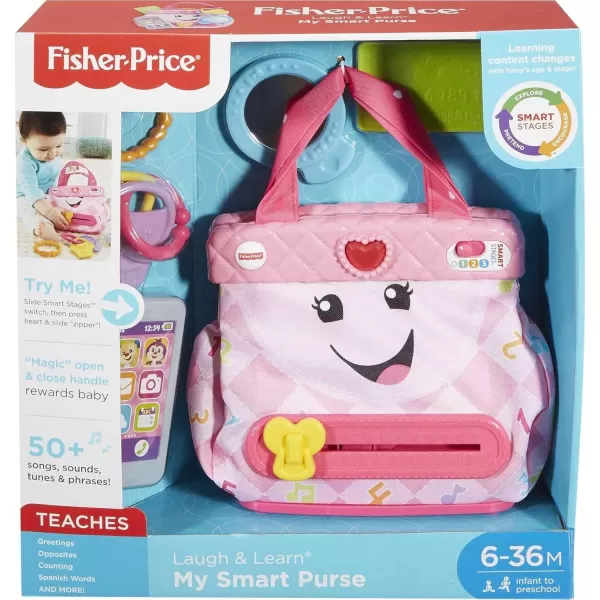 FisherPrice Baby ampamp Toddler Toy Laugh ampamp Learn Going Places Learning Purse Interactive Bag ampamp 4 Accessories for Ages 6 MonthsDeluxe