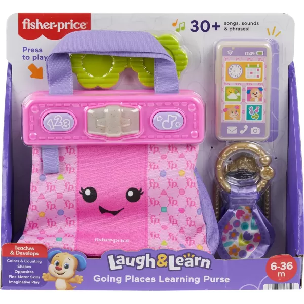 FisherPrice Baby ampamp Toddler Toy Laugh ampamp Learn Going Places Learning Purse Interactive Bag ampamp 4 Accessories for Ages 6 MonthsStandard