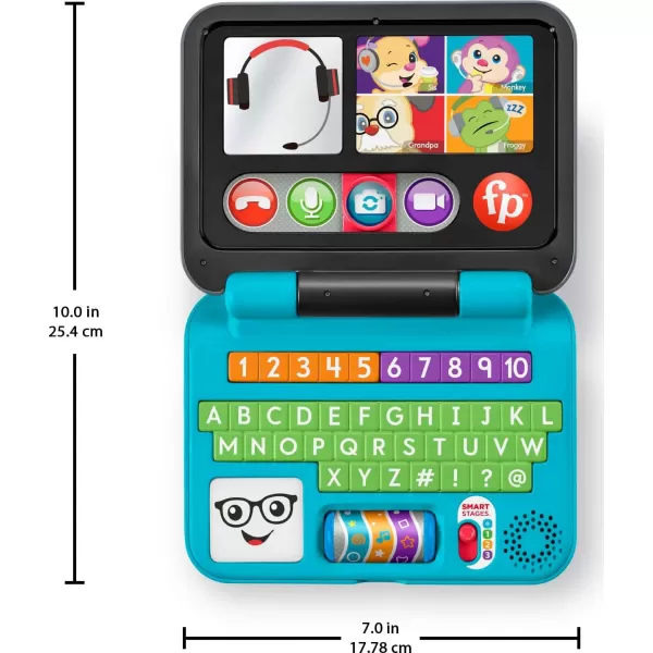 FisherPrice Baby ampamp Toddler Toy Laugh ampamp Learn Lets Connect Laptop Pretend Computer with Smart Stages for Infants Ages 6 Months