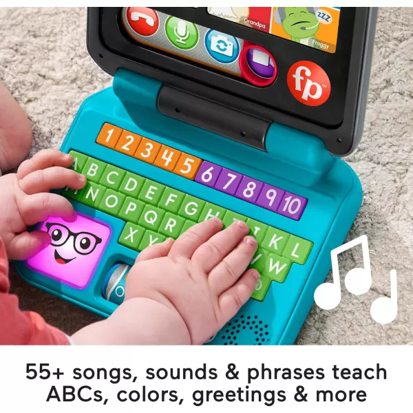 FisherPrice Baby ampamp Toddler Toy Laugh ampamp Learn Lets Connect Laptop Pretend Computer with Smart Stages for Infants Ages 6 Months