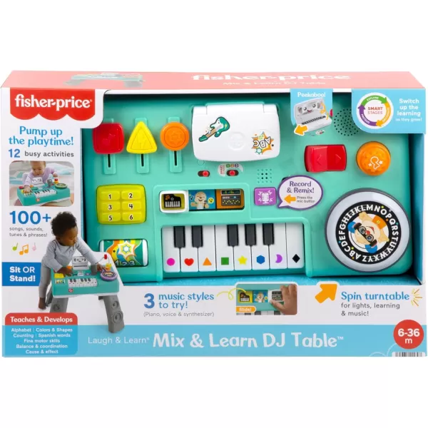 FisherPrice Baby ampamp Toddler Toy Laugh ampamp Learn Mix ampamp Learn DJ Table Musical Activity Center with Lights ampamp Sounds for Infants Ages 6 MonthsGerman and multilingual