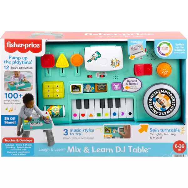 FisherPrice Baby ampamp Toddler Toy Laugh ampamp Learn Mix ampamp Learn DJ Table Musical Activity Center with Lights ampamp Sounds for Infants Ages 6 MonthsFrench