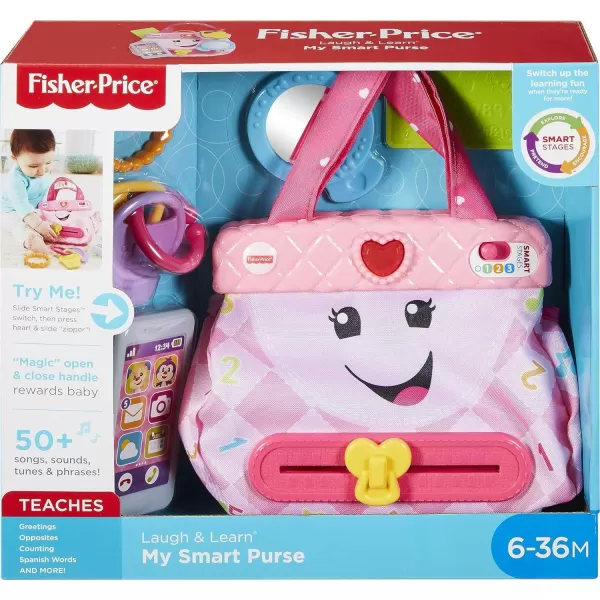 FisherPrice Baby ampamp Toddler Toy Laugh ampamp Learn My Smart Purse with Lights ampamp Smart Stages Learning Songs for Infants Ages 6 Months