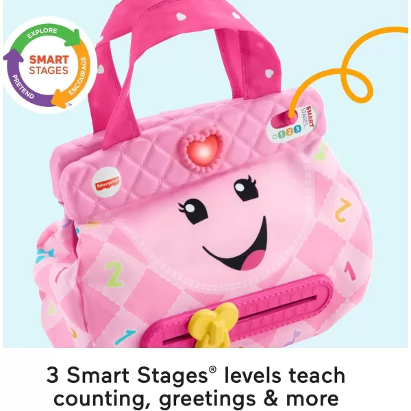 FisherPrice Baby ampamp Toddler Toy Laugh ampamp Learn My Smart Purse with Lights ampamp Smart Stages Learning Songs for Infants Ages 6 Months