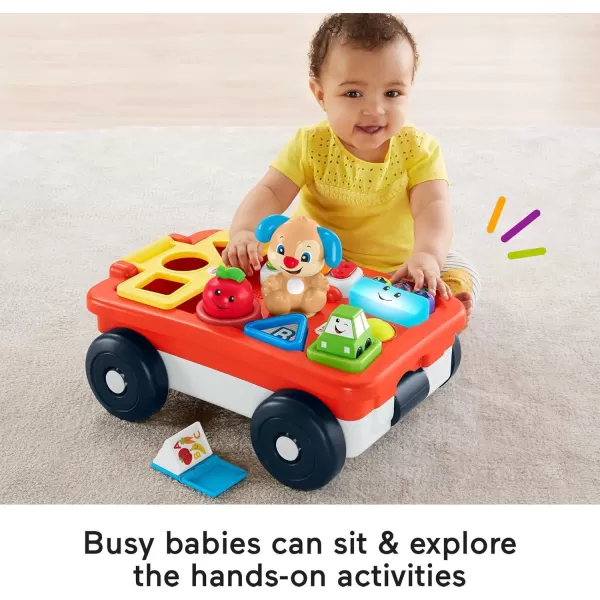 FisherPrice Baby ampamp Toddler Toy Laugh ampamp Learn Pull ampamp Play Learning Wagon Musical PullAlong with Activities for Infants Ages 6 Months