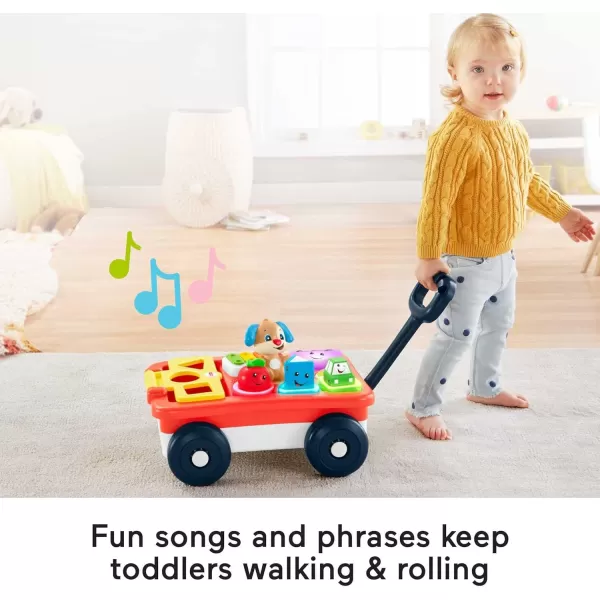 FisherPrice Baby ampamp Toddler Toy Laugh ampamp Learn Pull ampamp Play Learning Wagon Musical PullAlong with Activities for Infants Ages 6 Months
