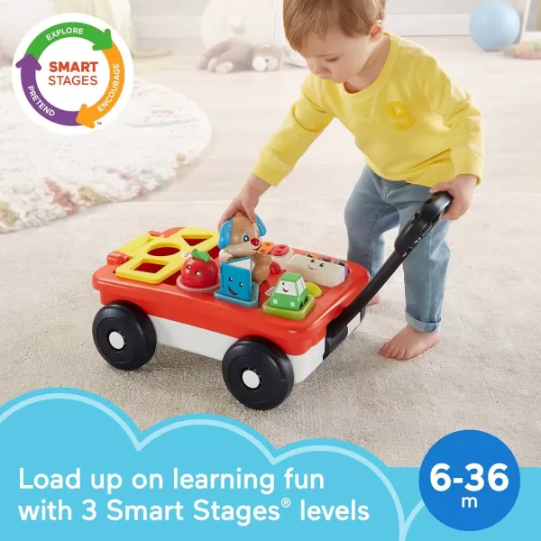FisherPrice Baby ampamp Toddler Toy Laugh ampamp Learn Pull ampamp Play Learning Wagon Musical PullAlong with Activities for Infants Ages 6 Months