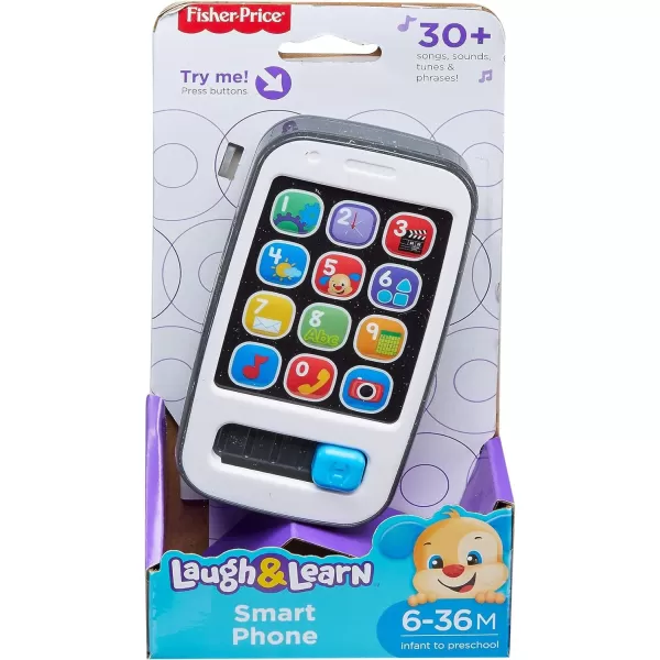 FisherPrice Baby ampamp Toddler Toy Laugh ampamp Learn Smart Phone Gray with Lights ampamp Educational Music for Infants Ages 6 Months