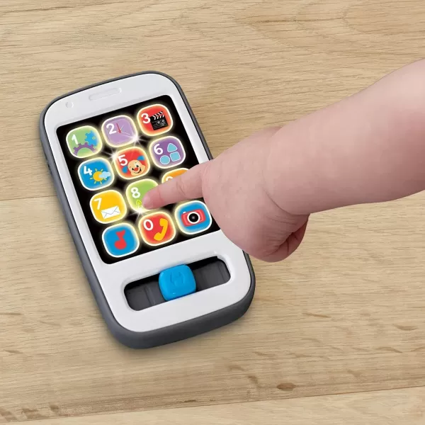 FisherPrice Baby ampamp Toddler Toy Laugh ampamp Learn Smart Phone Gray with Lights ampamp Educational Music for Infants Ages 6 Months