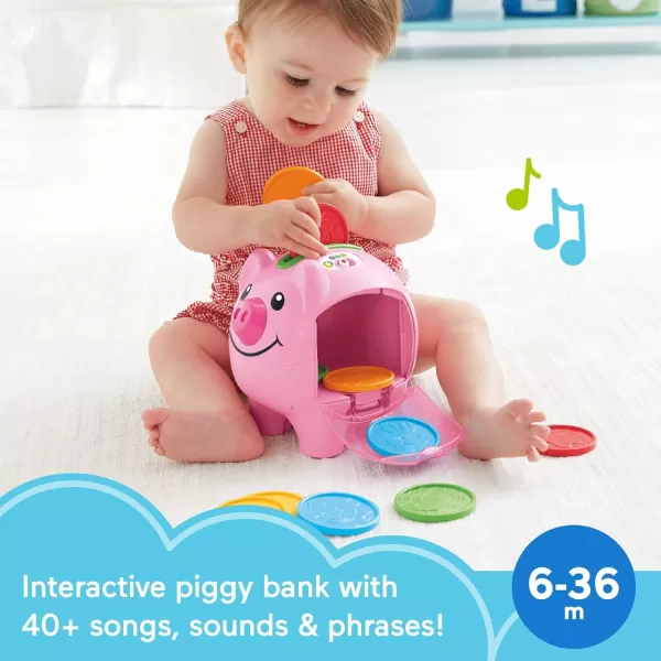 FisherPrice Baby ampamp Toddler Toy Laugh ampamp Learn Smart Stages Piggy Bank with Learning Songs ampamp Phrases for Infants Ages 6 MonthsStandard Packaging