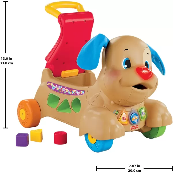 FisherPrice Baby ampamp Toddler Toy Laugh ampamp Learn StridetoRide Puppy Walker ampamp RideOn with Music Lights ampamp Blocks for Infants Ages 9 Months