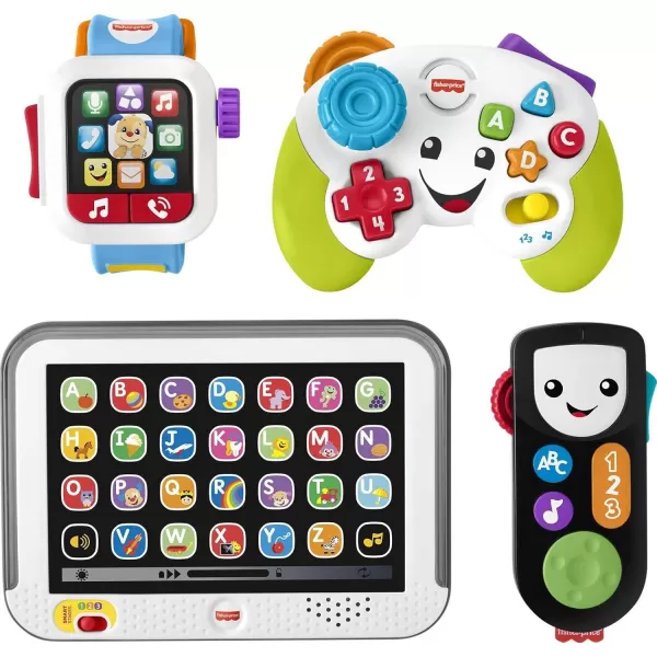 FisherPrice Baby ampamp Toddler Toys Laugh ampamp Learn Tune in Tech Set 4 Learning Activities for Interactive Pretend Play Infants Ages 6 Months