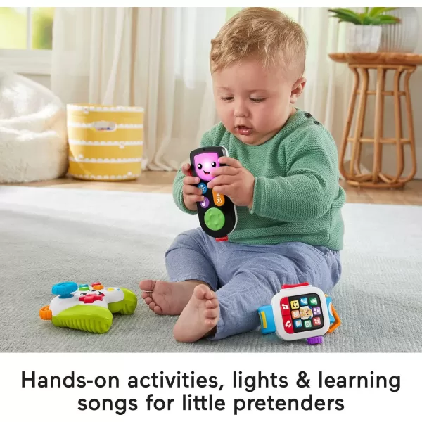 FisherPrice Baby ampamp Toddler Toys Laugh ampamp Learn Tune in Tech Set 4 Learning Activities for Interactive Pretend Play Infants Ages 6 Months