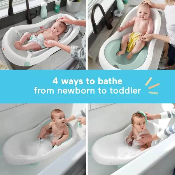 FisherPrice Baby to Toddler Bath 4in1 Sling n Seat Tub with Removable Infant Support and 2 Toys Climbing LeavesClimbing Leaves