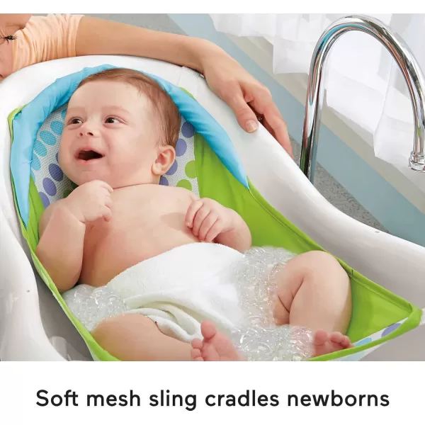 FisherPrice Baby to Toddler Bath 4in1 Sling n Seat Tub with Removable Infant Support and 2 Toys Climbing LeavesGreen