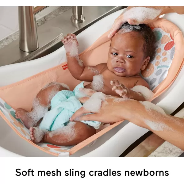 FisherPrice Baby to Toddler Bath 4in1 Sling n Seat Tub with Removable Infant Support and 2 Toys Climbing LeavesSummer Blossoms