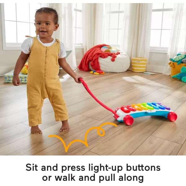FisherPrice Baby to Toddler Learning Toy Giant LightUp Xylophone PullAlong Musical Activity with Smart Stages for Infants Ages 9 MonthsRetail Packaging