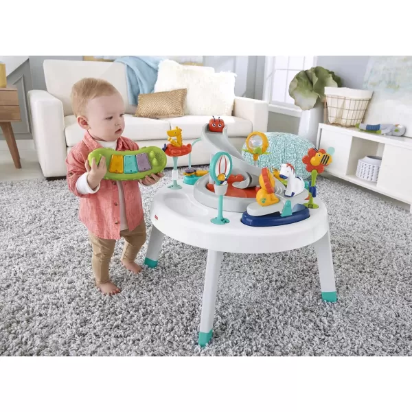 FisherPrice Baby to Toddler Toy 2In1 SitToStand Activity Center with Music Lights and Spiral Ramp Spin N Play Safari