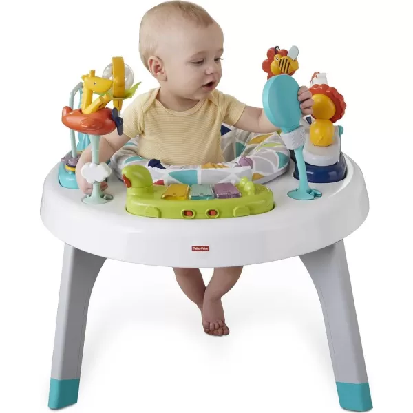 FisherPrice Baby to Toddler Toy 2In1 SitToStand Activity Center with Music Lights and Spiral Ramp Spin N Play Safari