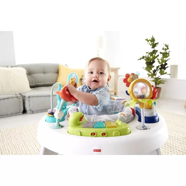 FisherPrice Baby to Toddler Toy 2In1 SitToStand Activity Center with Music Lights and Spiral Ramp Spin N Play Safari