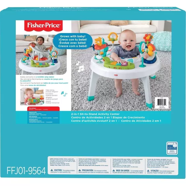 FisherPrice Baby to Toddler Toy 2In1 SitToStand Activity Center with Music Lights and Spiral Ramp Spin N Play Safari