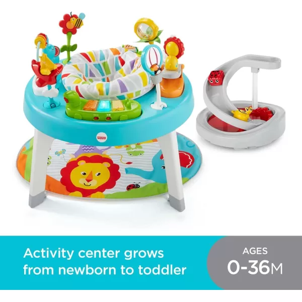FisherPrice Baby to Toddler Toy 3in1 SittoStand Activity Center with Music Lights and Spiral Ramp Jazzy Jungle