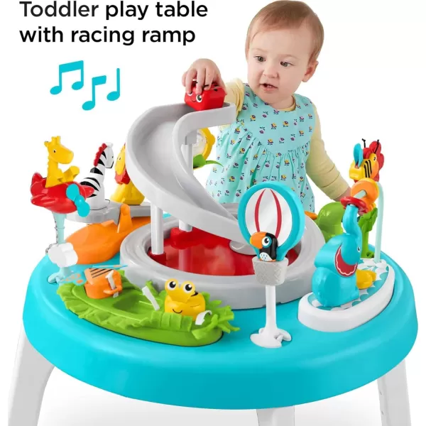 FisherPrice Baby to Toddler Toy 3in1 SittoStand Activity Center with Music Lights and Spiral Ramp Jazzy Jungle