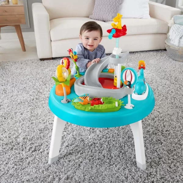 FisherPrice Baby to Toddler Toy 3in1 SittoStand Activity Center with Music Lights and Spiral Ramp Jazzy Jungle