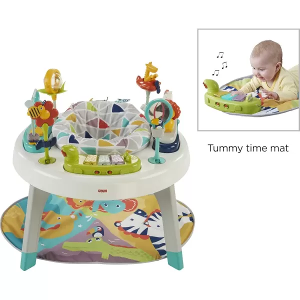 FisherPrice Baby to Toddler Toy 3in1 SittoStand Activity Center with Playmat plus Music Lights and Spiral Ramp