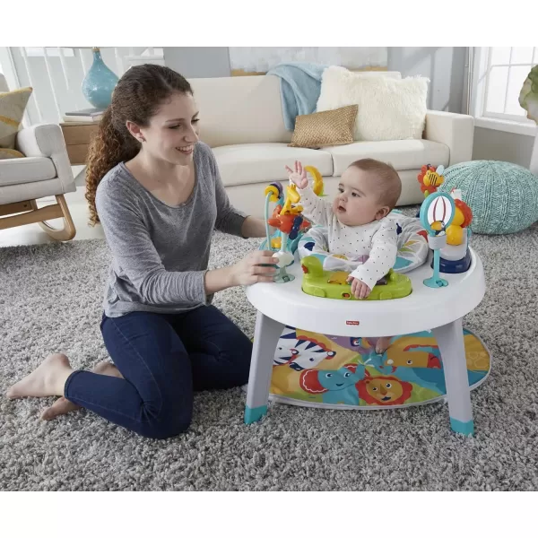 FisherPrice Baby to Toddler Toy 3in1 SittoStand Activity Center with Playmat plus Music Lights and Spiral Ramp