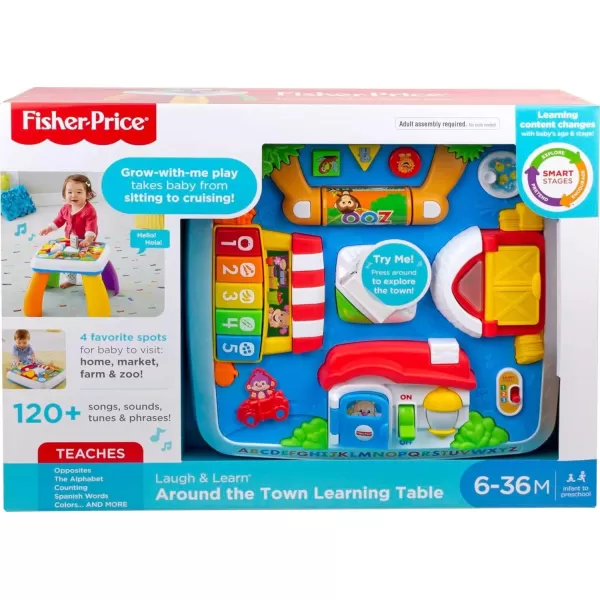 FisherPrice Baby to Toddler Toy Laugh ampamp Learn Around the Town Learning Activity Table with Music ampamp Lights for Infants Ages 6 Months Amazon Exclusive