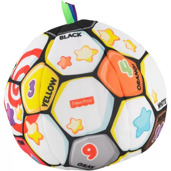 FisherPrice Baby to Toddler Toy Laugh ampamp Learn Singin Soccer Ball Musical Plush with Educational Phrases for Infants Ages 6 Months Amazon ExclusiveRetail Packaging