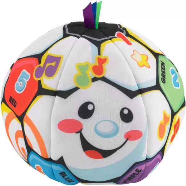FisherPrice Baby to Toddler Toy Laugh ampamp Learn Singin Soccer Ball Musical Plush with Educational Phrases for Infants Ages 6 Months Amazon ExclusiveRetail Packaging