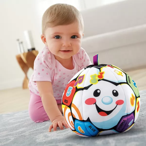 FisherPrice Baby to Toddler Toy Laugh ampamp Learn Singin Soccer Ball Musical Plush with Educational Phrases for Infants Ages 6 Months Amazon ExclusiveRetail Packaging