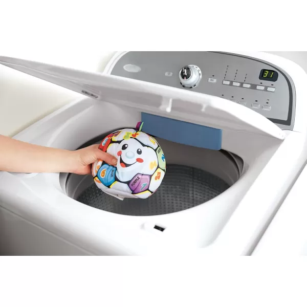 FisherPrice Baby to Toddler Toy Laugh ampamp Learn Singin Soccer Ball Musical Plush with Educational Phrases for Infants Ages 6 Months Amazon ExclusiveRetail Packaging