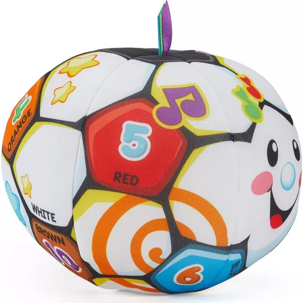 FisherPrice Baby to Toddler Toy Laugh ampamp Learn Singin Soccer Ball Musical Plush with Educational Phrases for Infants Ages 6 Months Amazon ExclusiveEasytoOpen Packaging