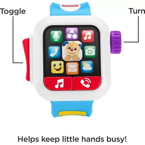 FisherPrice Baby to Toddler Toy Laugh ampamp Learn Time to Learn Smartwatch with Lights ampamp Music for Pretend Play Infants Ages 6 Months