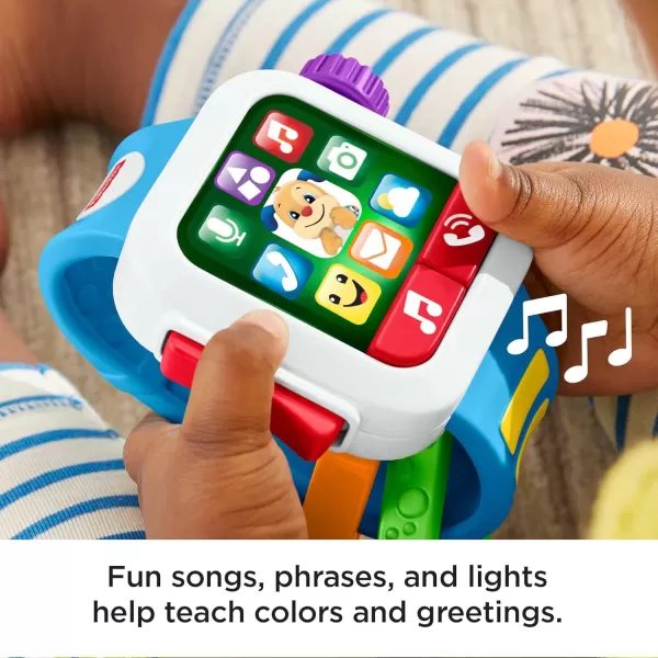 FisherPrice Baby to Toddler Toy Laugh ampamp Learn Time to Learn Smartwatch with Lights ampamp Music for Pretend Play Infants Ages 6 Months