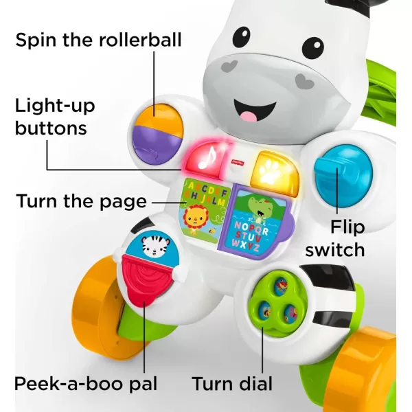 FisherPrice Baby to Toddler Toy Learn with Me Zebra Walker with Educational Music Lights ampamp Activities for Infants Ages 6 MonthsStandard Packaging
